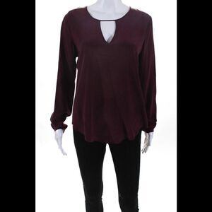 RORY BECA S Western Long Sleeve Key hole Silk Top